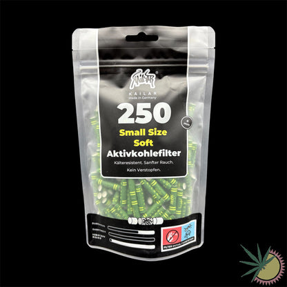 Kailar Zellstoff-Aktivkohlefilter Ø6mm 1 Packung á 250 Stück verschiedene Farben