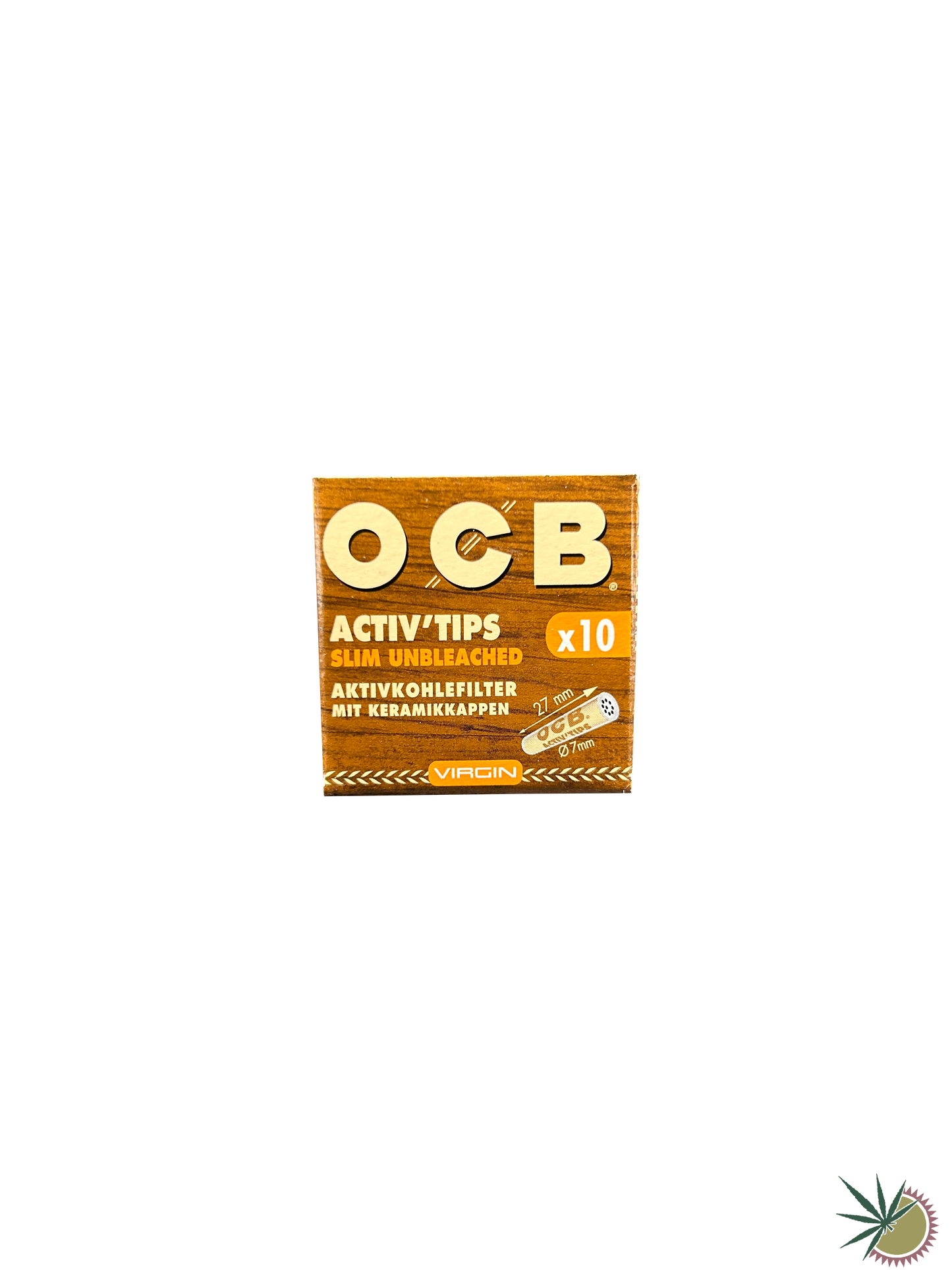 OCB Slim Aktivkohlefilter unbleached Ø7mm 1 Packung á 10 Stück