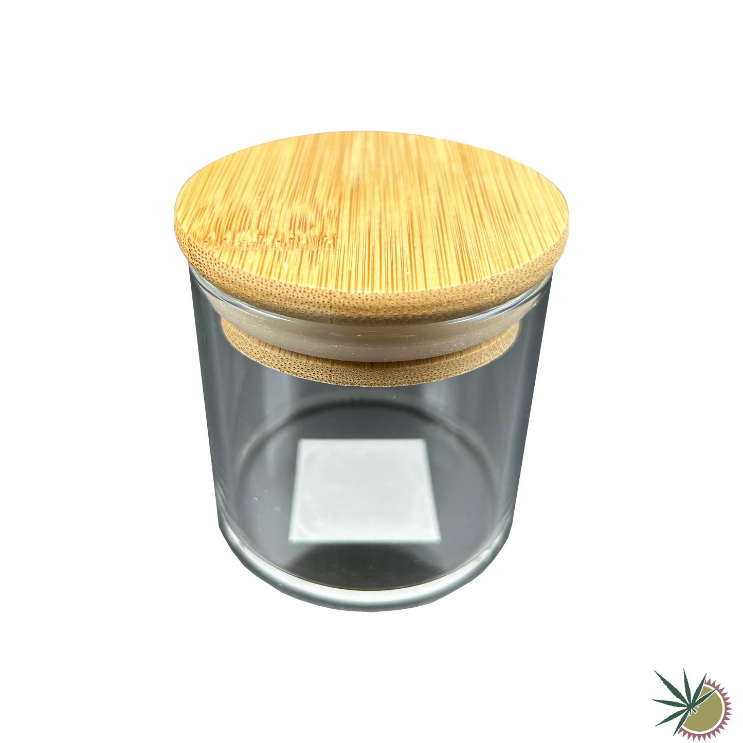 Glasdose mit Bambusdeckel rund 7cm hoch
