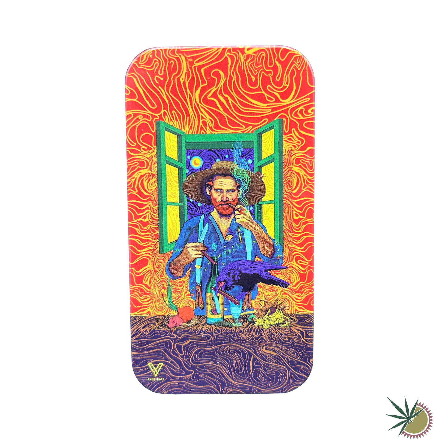 Metalldose "Kunst" breit rechteckig 6.5x12x2cm