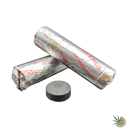 Räucherkohle "Three Kings" Schnellzünderkohle mit Magnesium Ø33mm oder Ø40mm 1 Packung á 10 Stück Kohle