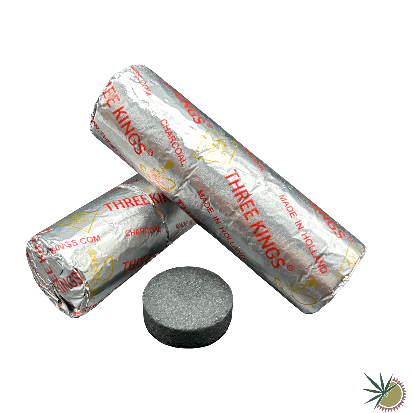 Räucherkohle "Three Kings" Schnellzünderkohle mit Magnesium Ø33mm oder Ø40mm 1 Packung á 10 Stück Kohle