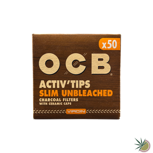 OCB Slim Aktivkohlefilter unbleached Ø7mm 1 Packung á 50 Stück