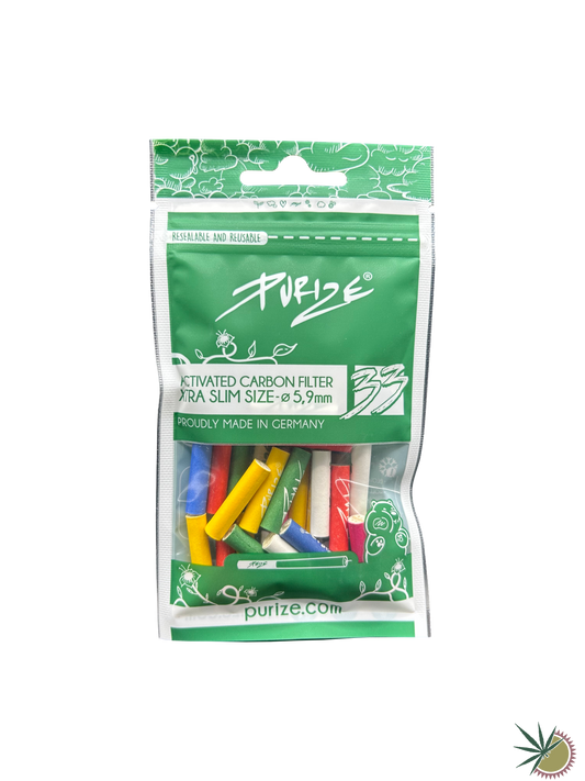 Purize Aktivkohlefilter Ø5,9mm Xtra Slim 1 Packung á 33 Stück gemischte Farben