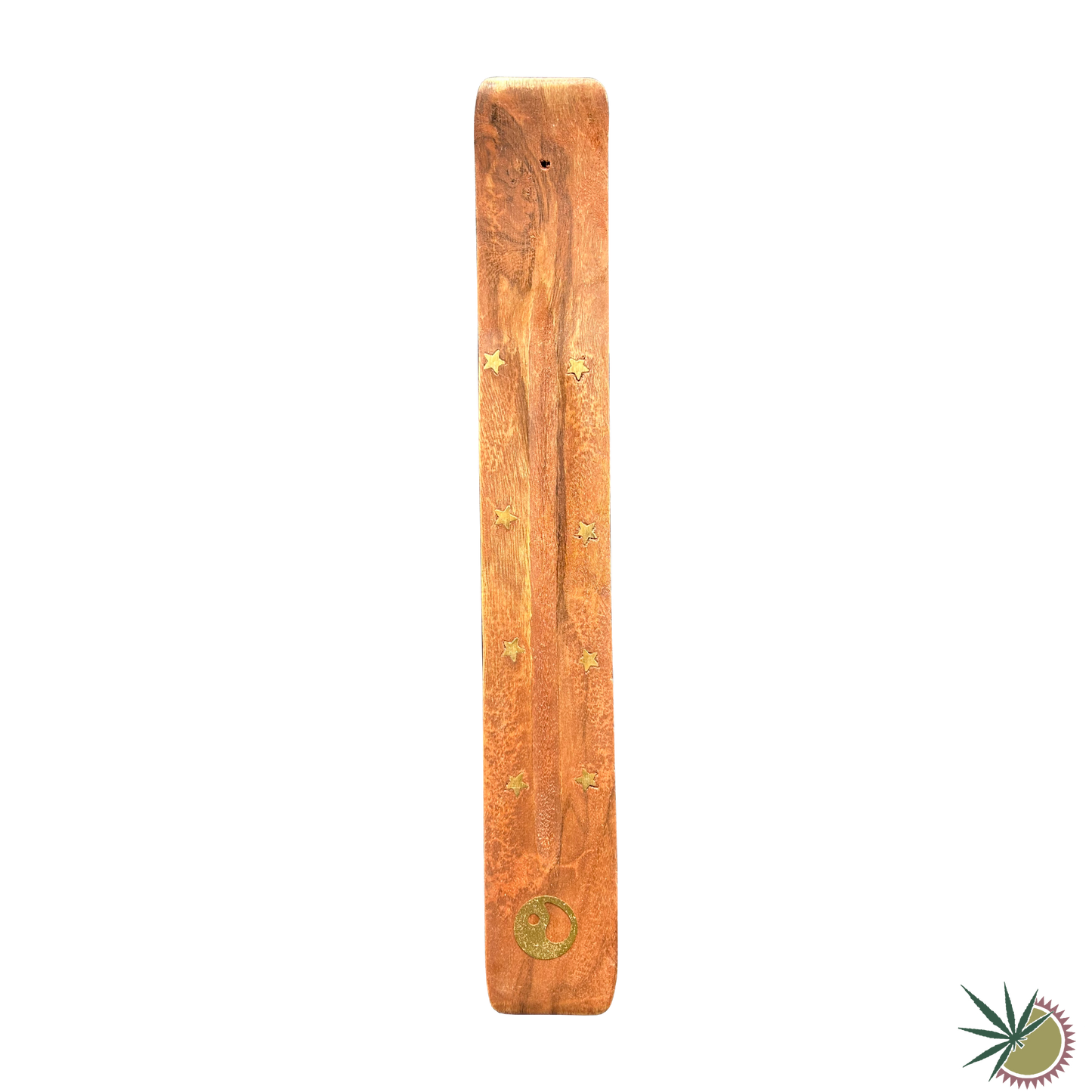 Halterung für Räucherstäbchen aus Holz mit Verzierungen aus Messing 2 verschiedene Motive