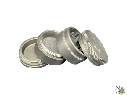 Grinder 4-teilig "Black Leaf Granite" Ø40mm aus gehärtetem Metall - THC Headshop