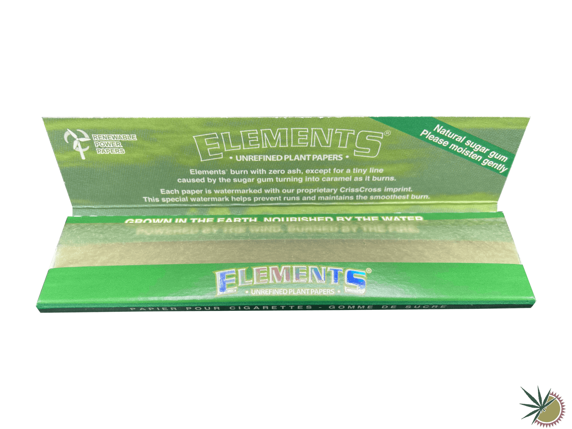 Elements Green Longpapers aus Pflanzenfasern King Size Slim - THC Headshop