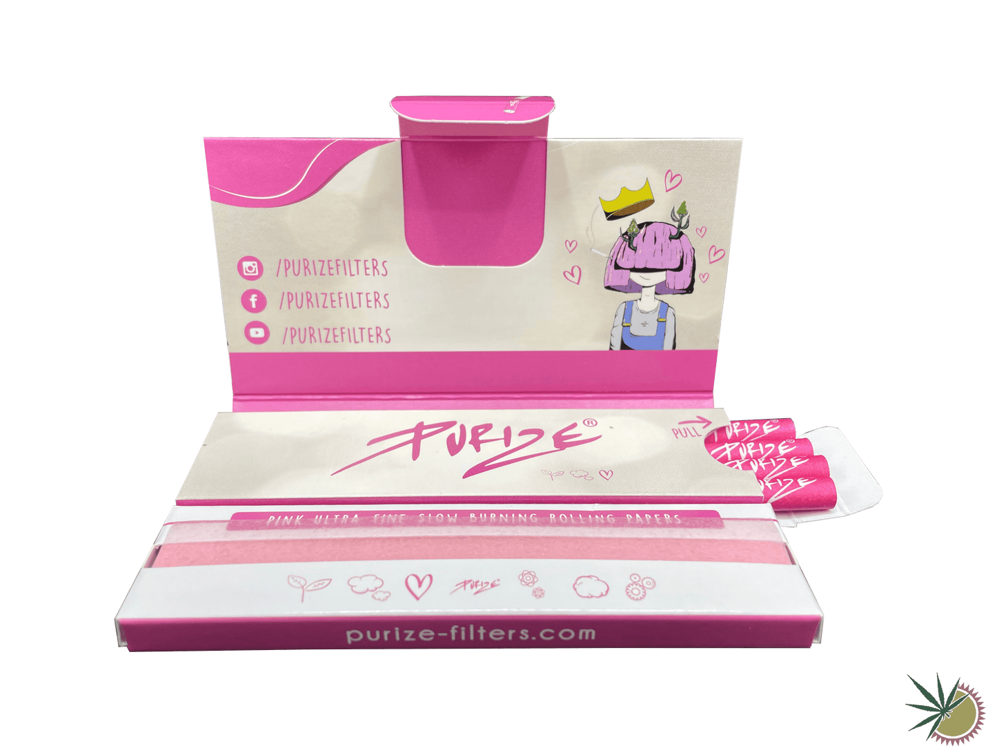 Purize Pink Papes'n'Tips Longpapers Pink + Aktivkohlefilter - THC Headshop