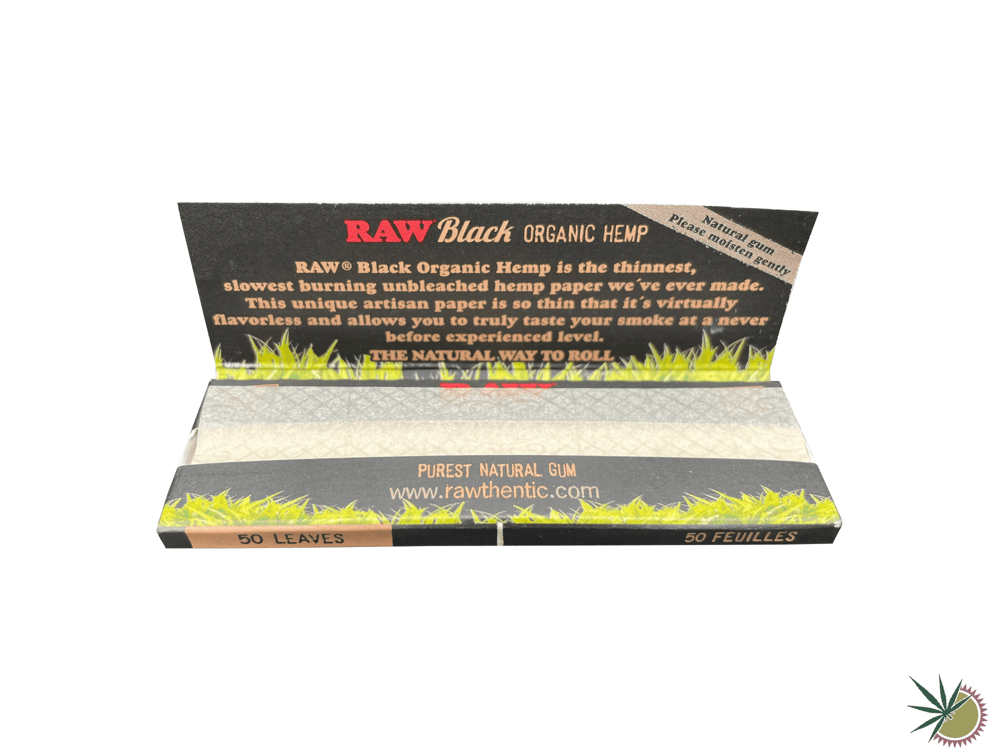 1 1/4 Papers Queen Size Slim RAW Organic Hemp Black aus Hanf - THC Headshop
