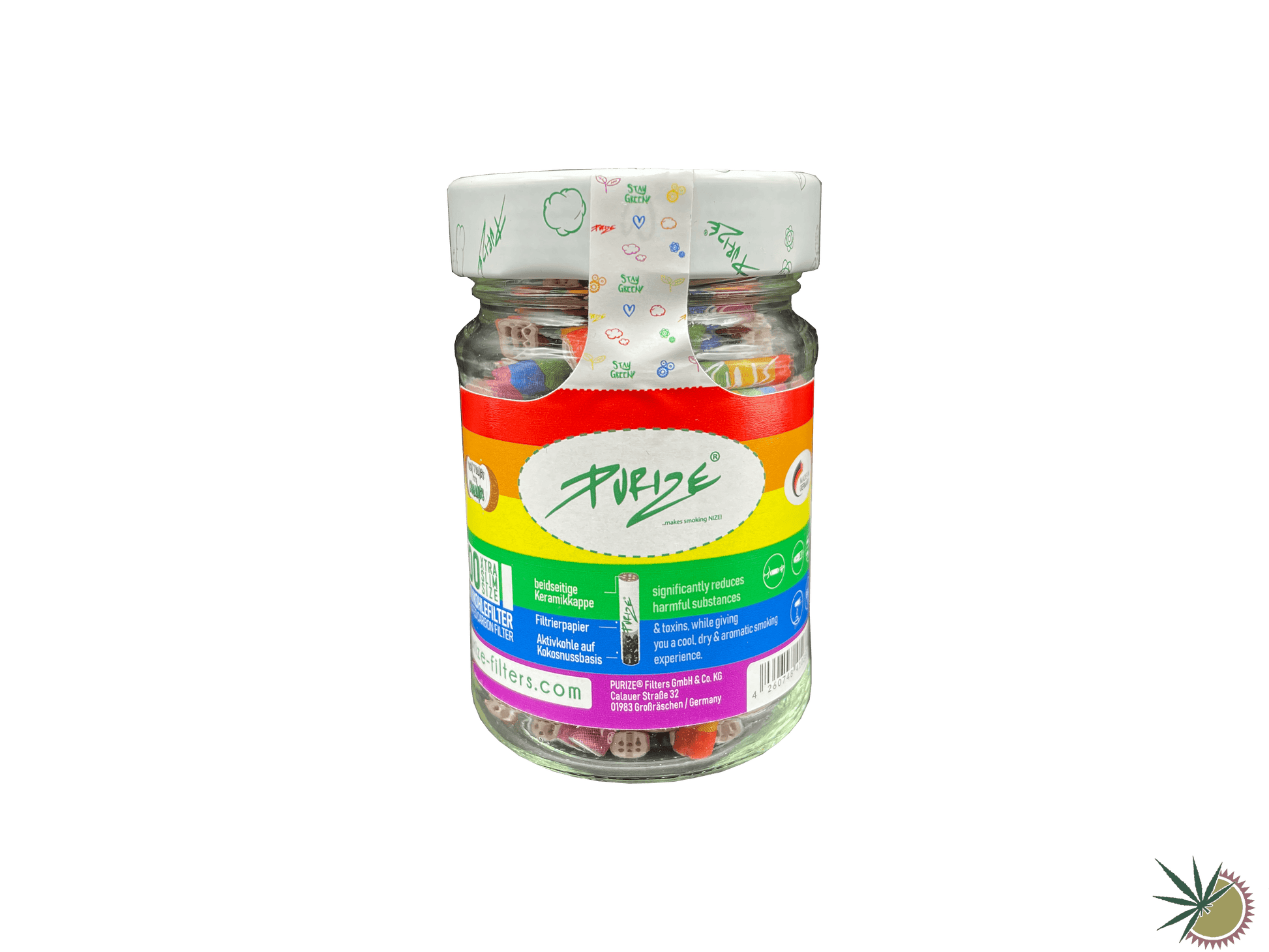 Purize Aktivkohlefilter Ø5,9mm Xtra Slim 100 Stück im Schraubdeckelglas - verschiedene Farben - THC Headshop