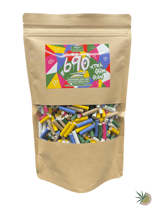 Purize Aktivkohlefilter Ø5,9mm Xtra Slim 1 Packung á 690 Stück gemischte Farben - THC Headshop