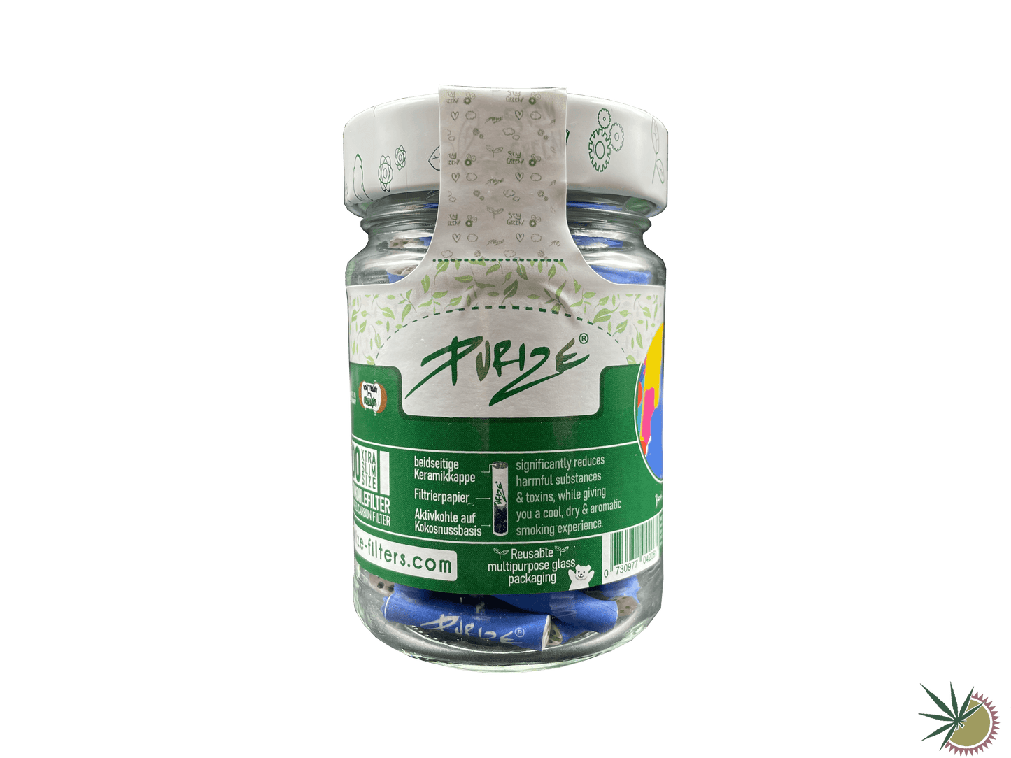 Purize Aktivkohlefilter Ø 5,9mm Xtra Slim 100 Stück im Schraubdeckelglas - verschiedene Farben - THC Headshop
