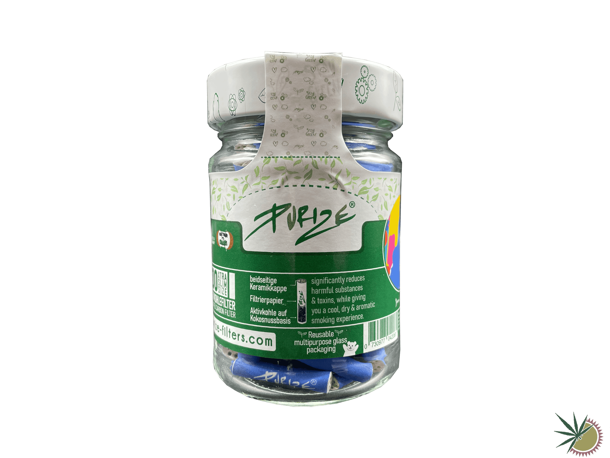 Purize Aktivkohlefilter Ø 5,9mm Xtra Slim 100 Stück im Schraubdeckelglas - verschiedene Farben - THC Headshop