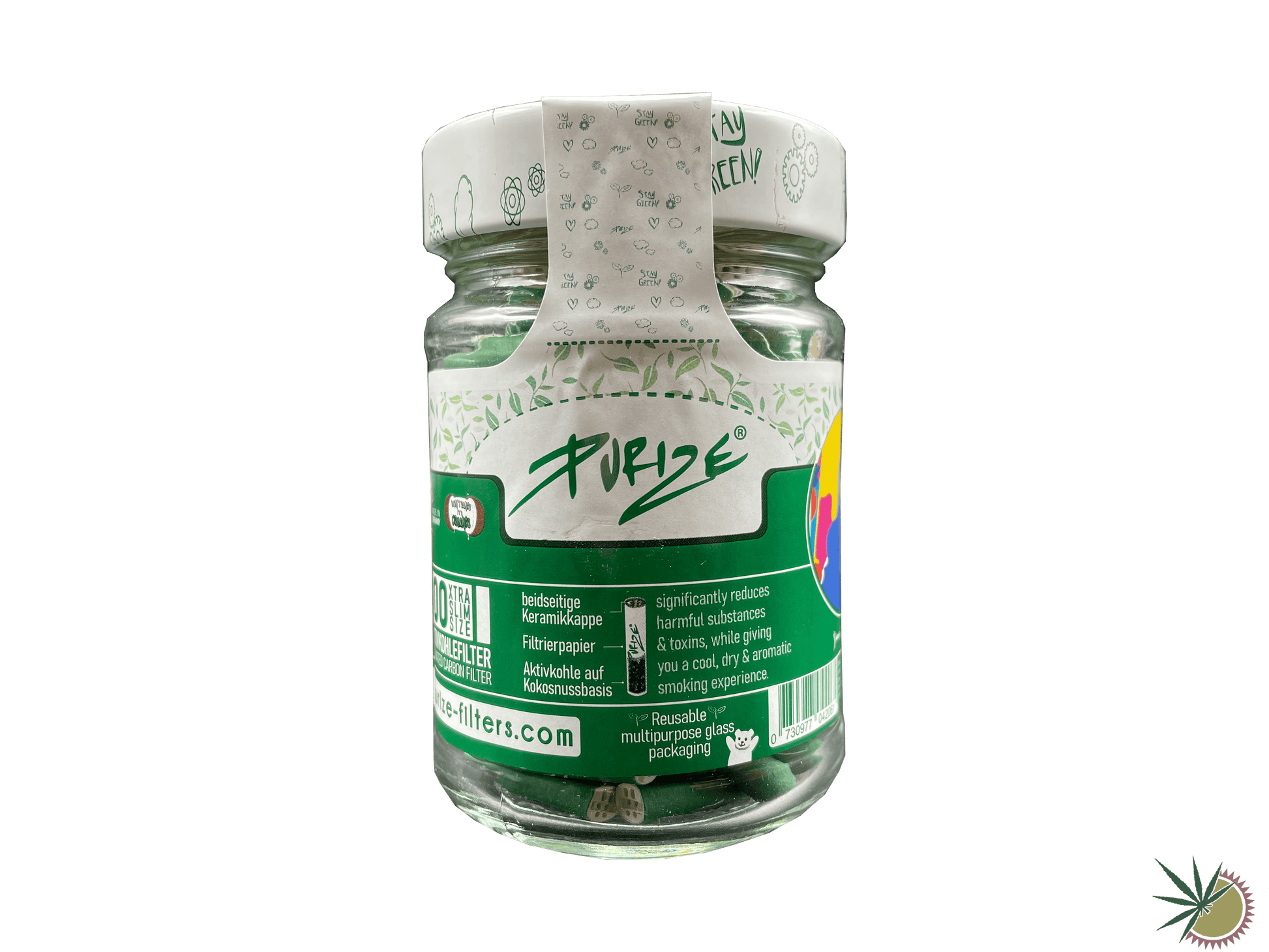 Purize Aktivkohlefilter Ø 5,9mm Xtra Slim 100 Stück im Schraubdeckelglas - verschiedene Farben - THC Headshop