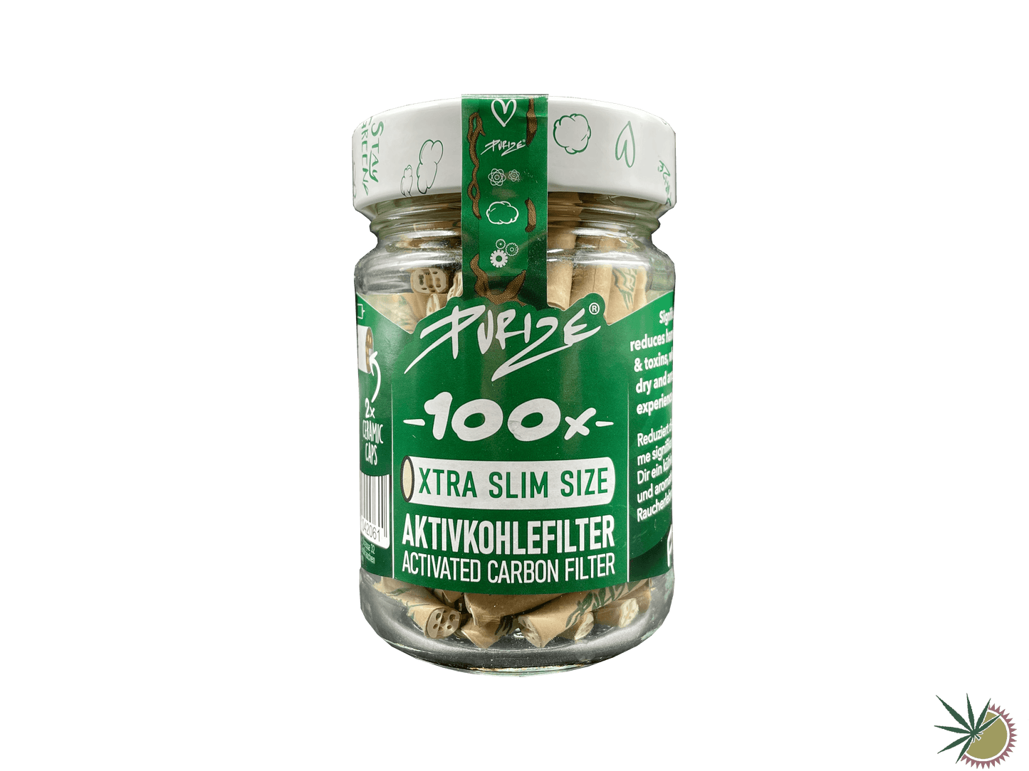 Purize Aktivkohlefilter Ø 5,9mm Xtra Slim 100 Stück im Schraubdeckelglas - verschiedene Farben - THC Headshop