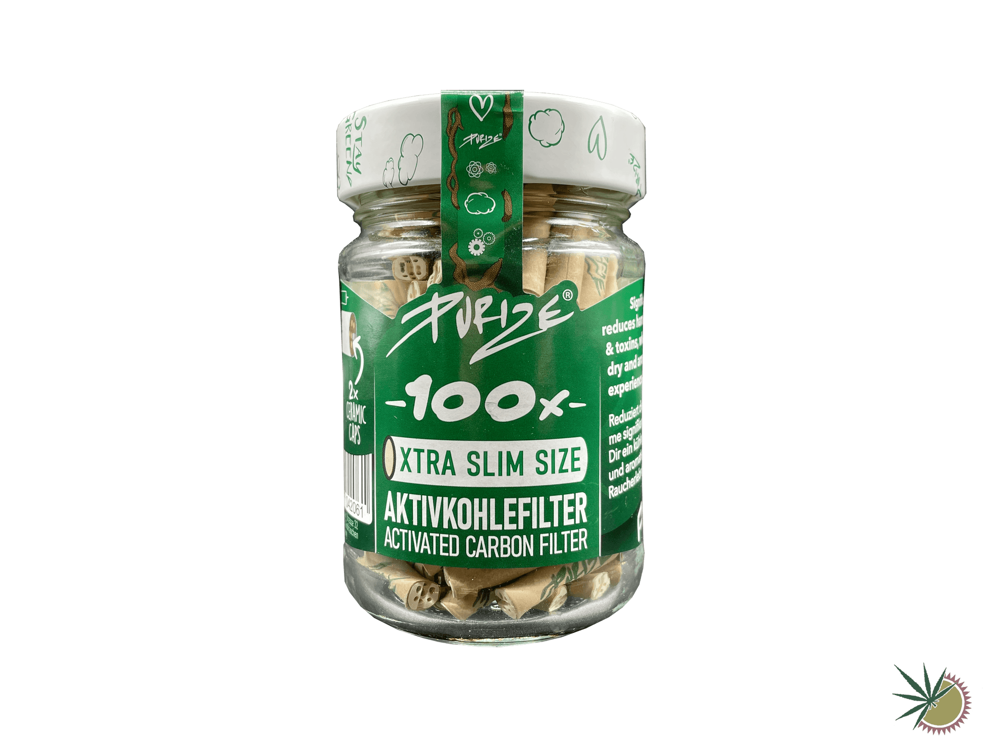 Purize Aktivkohlefilter Ø 5,9mm Xtra Slim 100 Stück im Schraubdeckelglas - verschiedene Farben - THC Headshop