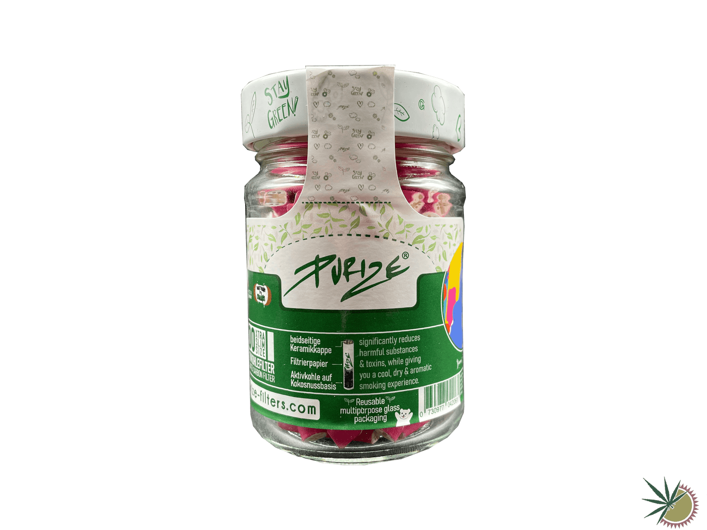Purize Aktivkohlefilter Ø 5,9mm Xtra Slim 100 Stück im Schraubdeckelglas - verschiedene Farben - THC Headshop