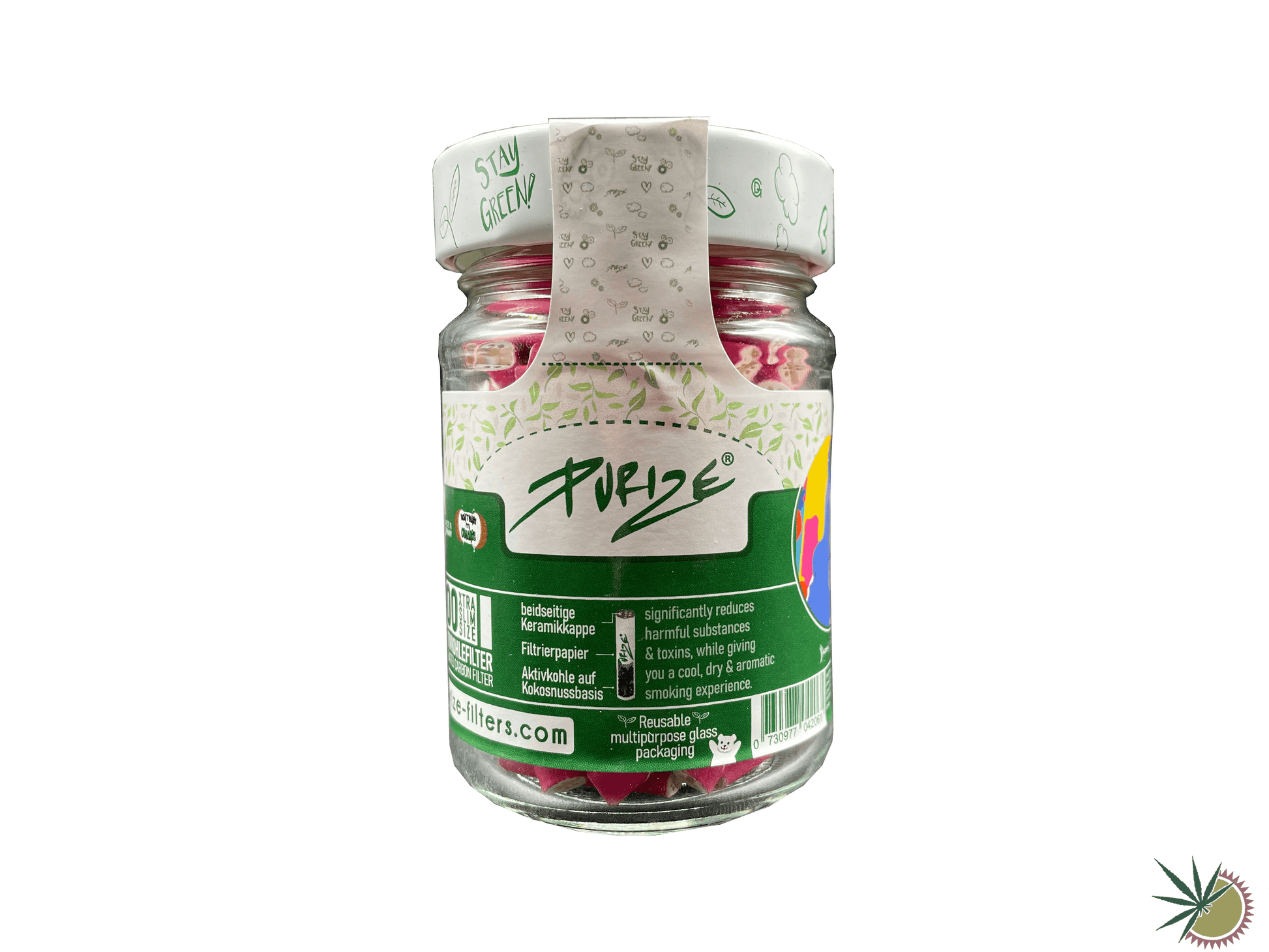 Purize Aktivkohlefilter Ø 5,9mm Xtra Slim 100 Stück im Schraubdeckelglas - verschiedene Farben - THC Headshop