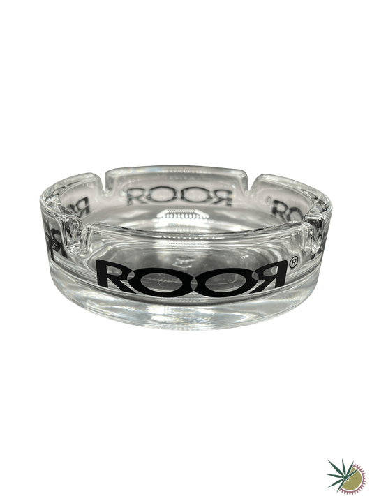 RooR Aschenbecher Schwarzes Logo Ø10.5cm aus Glas - THC Headshop