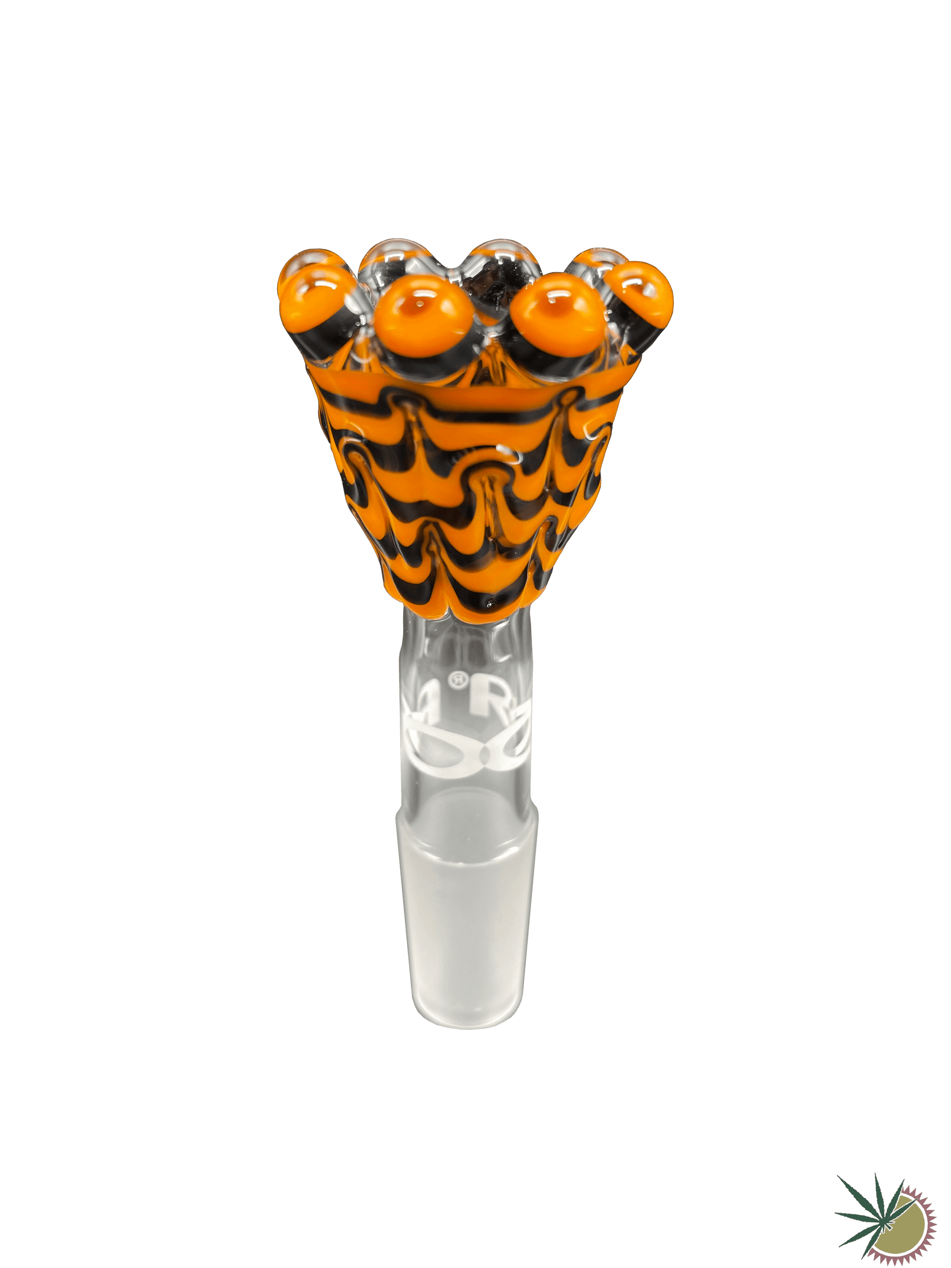 RooR Bongkopf "Posaidon" Schwarz-Orange 14.5er Schliff - THC Headshop