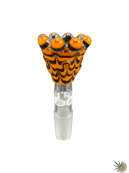 RooR Bongkopf "Posaidon" Schwarz-Orange 14.5er Schliff - THC Headshop