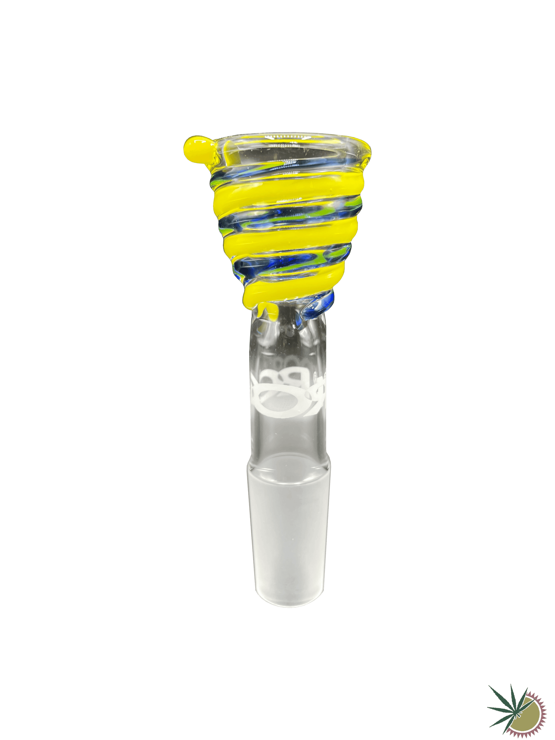 RooR Bongkopf "Gelb-blauer Spiralnebel" 14.5er Schliff - THC Headshop