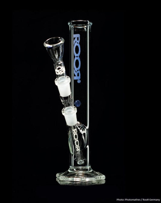 RooR Bong 100 Blau 14.5er Schliff 2mm 24cm Kickloch - THC Headshop
