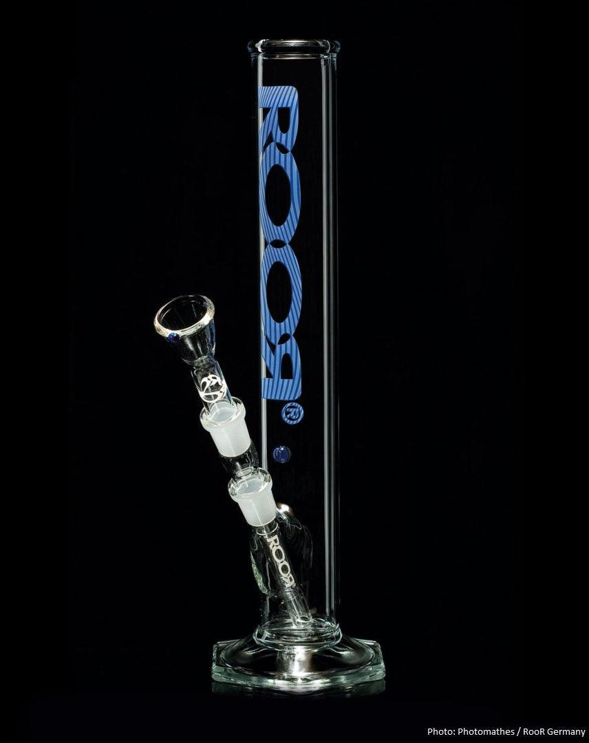 RooR Bong 250 Blau 14.5er Schliff 2.5mm 32cm Kickloch - THC Headshop