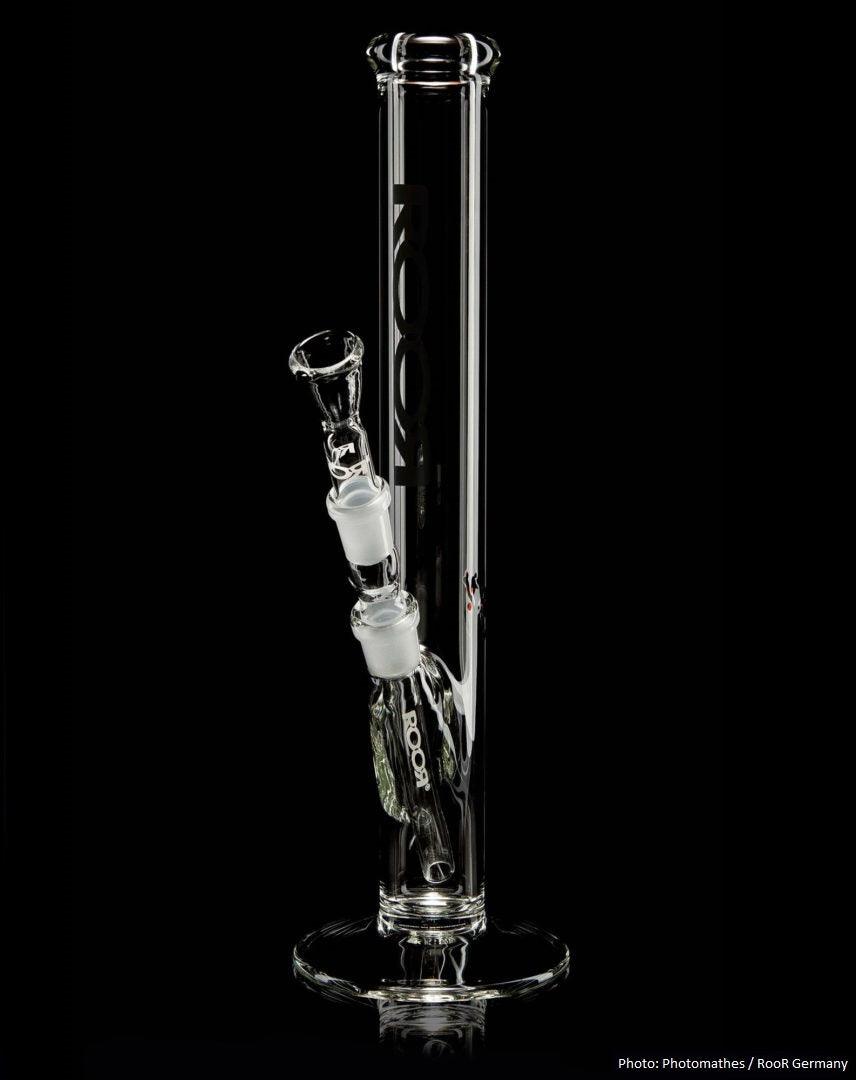 RooR Bong Schwarz 18.8er Schliff 5mm 35cm Kickloch - THC Headshop