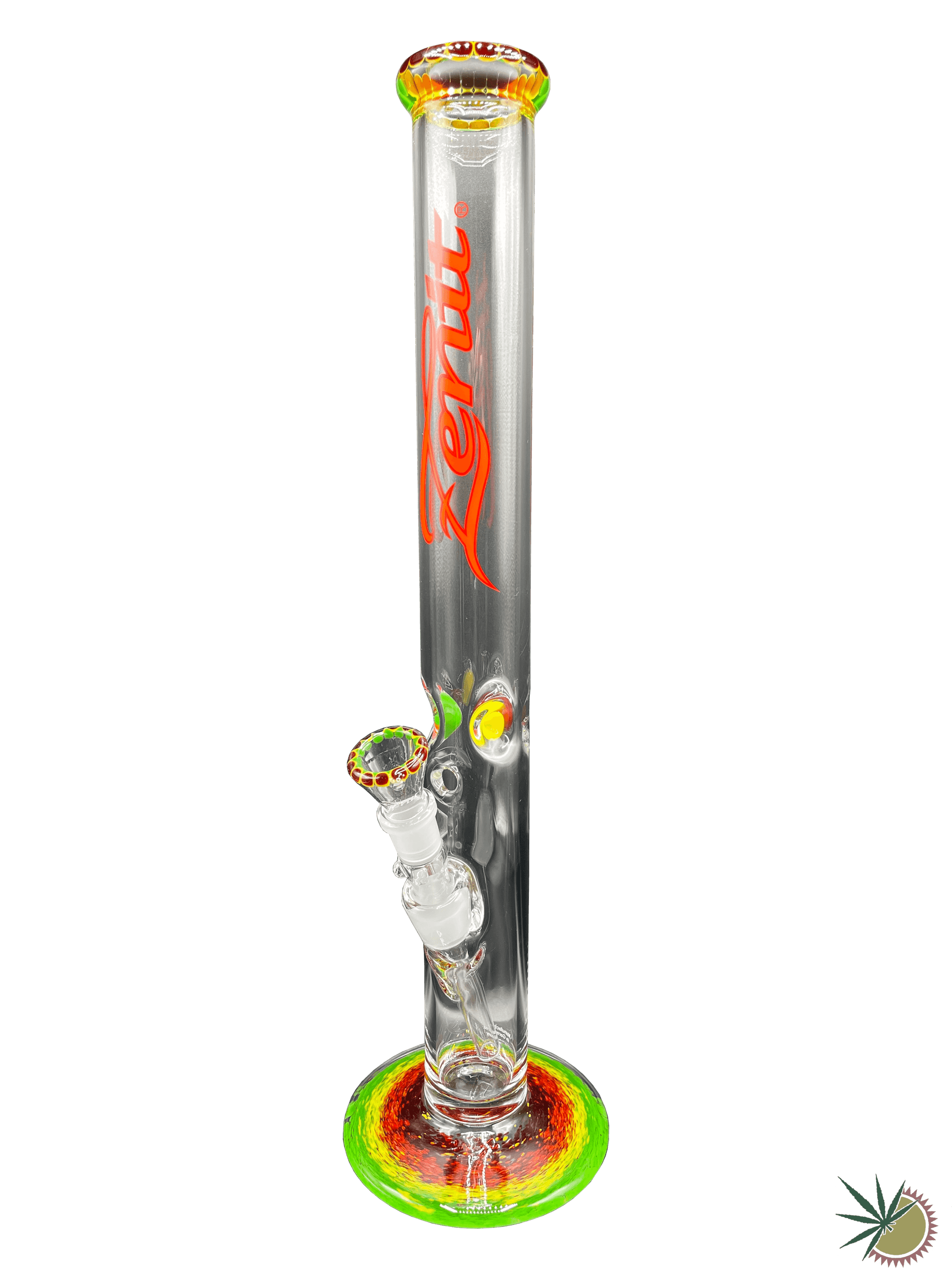Zenit Bong "Rasta Style" 18.8er Schliff Mega-Cut 5mm 49cm - THC Headshop