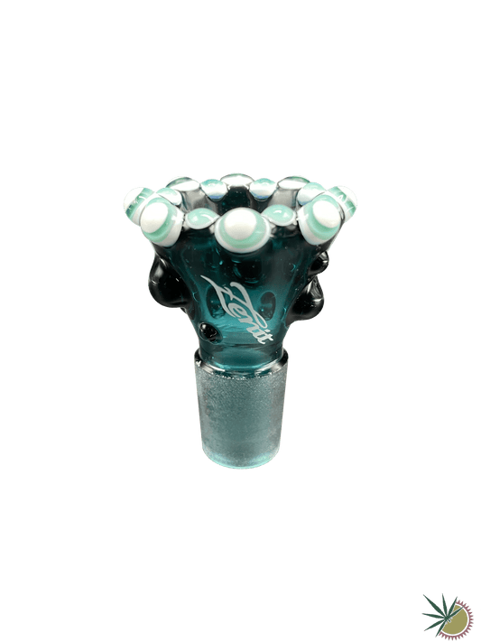 Zenit Bongkopf "Fully Dimension Doppelkrone Teal/Weiß" 18.8er Schliff Turbo - THC Headshop
